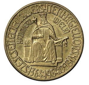 PRL, 10 złotych 1964, Kazimierz Wielki, bez napisu PRÓBA. Rzadkie (818)