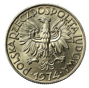 People's Republic of Poland, 5 gold 1974 Fisherman (819)
