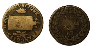 France, set of 2 copper coins from the 18th / 19th century (823)