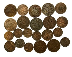 Second Republic, set of 1, 2 and 5 pennies 1923-1939. total 22 pcs. (824)