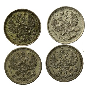 Rosja, Mikołaj II, zestaw 5 kopiejek 1910-1914. Razem 4 szt. (827)