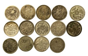 Russia, set of 10 kopecks 1826-1916. total 16 pieces. (829)