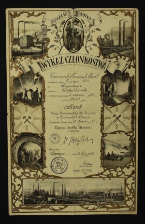 Diploma of Membership - List of Membership of the Pension Fund of the Brothers' Company in Tarnowskie Góry - Ruda Śląska 1931 (183)