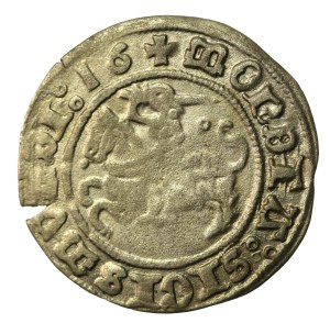 Zygmunt I Stary, Półgrosz 1516, Wilno. Kropka nad Pogonią (265)