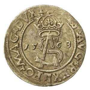 Zygmunt II August, Trojak 1563, Wilno, monogram prążkowany (266)