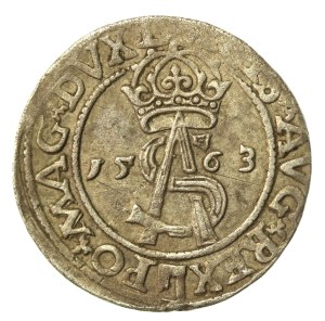 Sigismund II Augustus, Trojak 1563, Vilnius, striped monogram (266)
