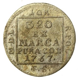 Stanislaw August Poniatowski, silver penny (quarter gold) 1767 F.S, Warsaw (268)