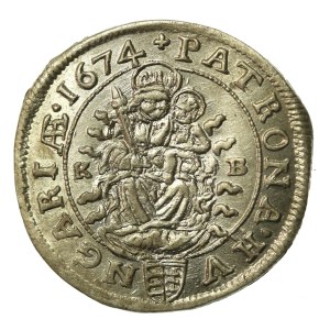 Austria, Leopold I, 6 krajcarów 1667, Krzemnica. Rzadka (270)