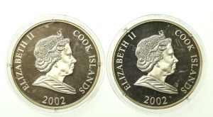 Cook Islands, $1 set 2002, Mundial. 2 pieces total. (273)