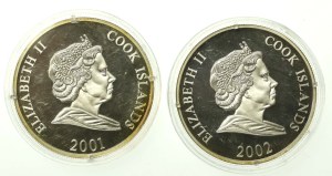 Cook Islands, $1 set 2001-2002, Mundial. 2 pieces total. (274)