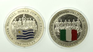 Cook Islands, $1 set 2001-2002, Mundial. 2 pieces total. (274)