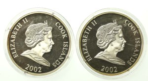Cook Islands, $1 set 2002, Mundial. 2 pieces total. (275)