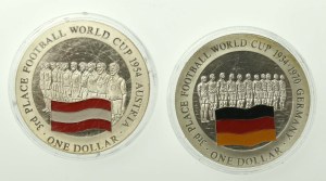 Cook Islands, $1 set 2002, Mundial. 2 pieces total. (275)