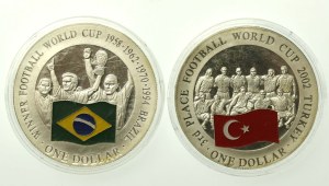 Cook Islands, $1 set 2001-2002, Mundial. 2 pieces total. (276)