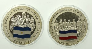 Cook Islands, $1 set 2001-2002, Mundial. 2 pieces total. (277)