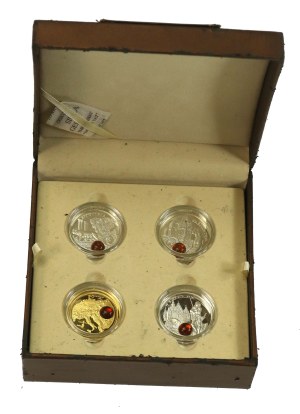 Niue - Amber Trail - 2011 - 9 coins with Ag 925 amber (279)