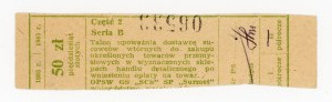 Recycled paper voucher, Wroclaw province 50 zloty 1985 (1142)