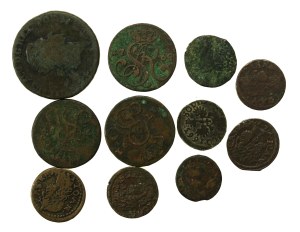 Stanislaw August Poniatowski/John Casimir. Set of coins. Total 11 pieces (187)