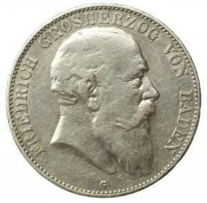 Germany, Baden, 5 marks 1907 (201)