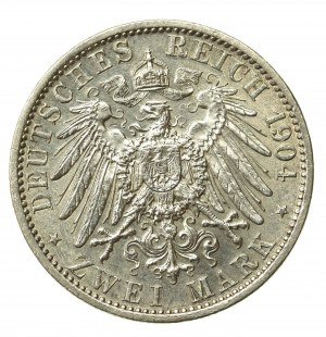 Germany, Mecklenburg-Szwerin, 2 marks 1904, Wedding of Friedrich Franz (204)