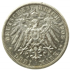 Germany, Saxony-Meiningen, 3 marks 1908 (205)