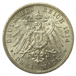 Germany, Anhalt, 3 marks 1914, Frederick II and Maria Baden (206)