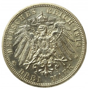 Niemcy, Anhalt-Dessau, 3 marki 1914 (207)