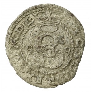 Zygmunt III Waza, Szeląg 1599, Wschowa. Litera F na rew. Rzadki (223)