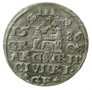 Stefan Batory, Trojak 1586, Riga (235)