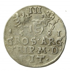 Stefan Batory, Trojak 1581, Wilno, herb Leliwa (244)