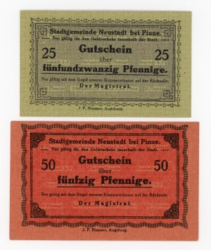 Lviv Wielkopolski/Neustadt b. Pinne, Stadt, 25 and 50 fenigs n.d. Set of 2 pcs. (302)
