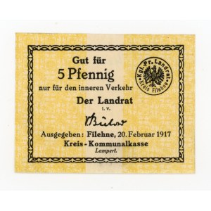 Wieleń/Filehne, Kreis, 5 fenigów 1917. Rzadkość (306)