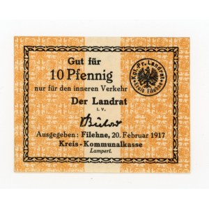 Wieleń/Filehne, Kreis, 10 fenigów 1917. Rzadkość (307)