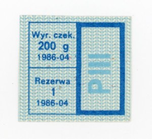 Supply card, April 1986 - PIII (1086)