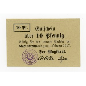Strzelno/Strzelno, 10 fenigów 1917 - papier zielonoszary (328)