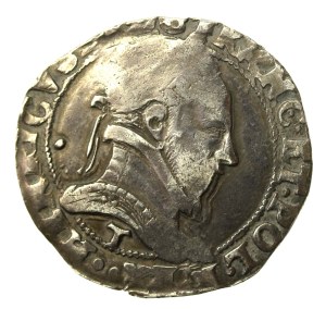 Henry III of Valois, 1/2 Frank 1588-T, Nantes. Rare (533)