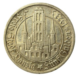 Free City of Danzig, 5 guilders 1923, Church of the Virgin Mary (602)