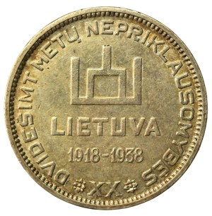 Lithuania, 10 litas 1938, 20th anniversary - Republic (604)