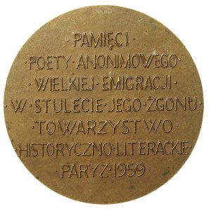 Zygmunt Krasinski 1959 medal, Paris (607)