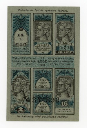 Lodz, food card for bread and sugar 1918 - 77 (341)