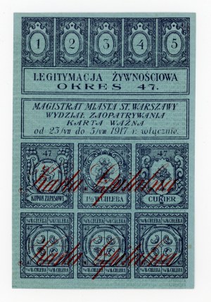 Warsaw, hospital food card for bread 1917 - 47 (343)