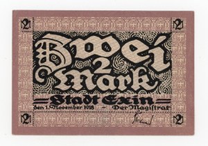 Kcynia/Exin, 2 marks 1918 - variety with stamp (358)