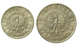 Second Republic, set of 5 and 10 gold 1935 Pilsudski. Total of 2 pcs. (801)
