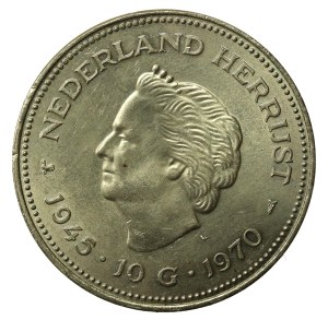 Netherlands, 10 guilders 1970, 25th anniversary of liberation (807)