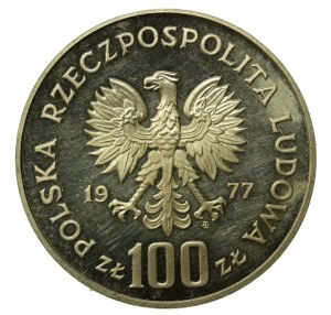 People's Republic of Poland, 100 gold 1977, Henryk Sienkiewicz (812)