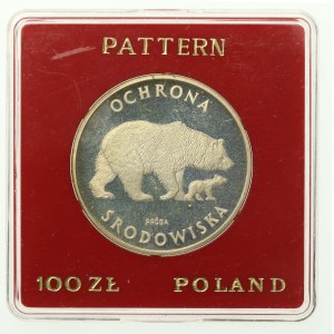 PRL, 100 złotych 1983, Ochrona Środowiska - Niedźwiedzie, Próba (823)