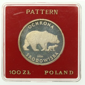 People's Republic of Poland, 100 Gold 1983, Environmental Protection - Bears, Sample (823)