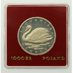 PRL, 1000 złotych 1984, Ochrona Środowiska - Łabędź, Próba (824)