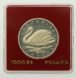 People's Republic of Poland, 1000 gold 1984, Environmental Protection - Swan, Sample (824)