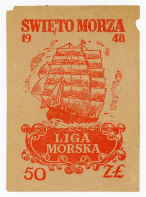 Brick for the Sea League, 50 zloty 1948. unique (418)
